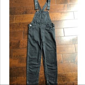 Black washed out overalls